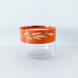 Vintage PYREX glass canister-See & Store in Autumn Harvest Wheat pattern
